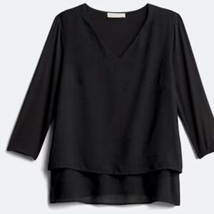 Elegant Black V-Neck Women's Top
